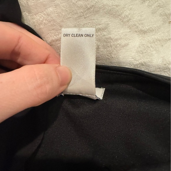 Cache Black Satin fit and flare halter Dress gold embellishment flattering - Picture 9 of 9